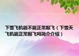 下雪飛機能不能正常起飛（下雪天飛機能正常起飛嗎簡介介紹）