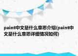 paint中文是什么意思介紹(paint中文是什么意思詳細(xì)情況如何)