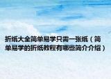折紙大全簡(jiǎn)單易學(xué)只需一張紙（簡(jiǎn)單易學(xué)的折紙教程有哪些簡(jiǎn)介介紹）