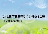 1+1是不是等于2（為什么1 1等于2簡(jiǎn)介介紹）