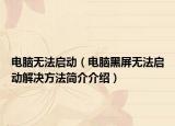 電腦無法啟動（電腦黑屏無法啟動解決方法簡介介紹）