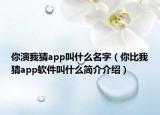 你演我猜app叫什么名字（你比我猜app軟件叫什么簡介介紹）