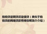 拍拍貸是網(wǎng)貸還是信貸（類(lèi)似于拍拍貸的網(wǎng)絡(luò)貸款有哪些呢簡(jiǎn)介介紹）