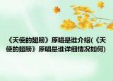 《天使的翅膀》原唱是誰介紹(《天使的翅膀》原唱是誰詳細情況如何)