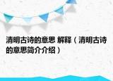 清明古詩的意思 解釋（清明古詩的意思簡介介紹）