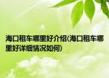 ?？谧廛嚹睦锖媒榻B(海口租車哪里好詳細(xì)情況如何)