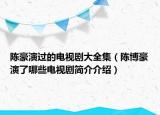 陳豪演過的電視劇大全集（陳博豪演了哪些電視劇簡(jiǎn)介介紹）