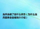 當(dāng)兵當(dāng)傻了是什么狀態(tài)（為什么當(dāng)兵回來會(huì)變傻簡(jiǎn)介介紹）