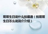 哥哥生日說什么祝福語（祝哥哥生日怎么說簡(jiǎn)介介紹）