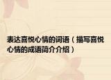 表達(dá)喜悅心情的詞語（描寫喜悅心情的成語簡介介紹）