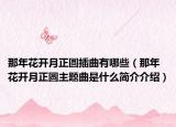 那年花開月正圓插曲有哪些（那年花開月正圓主題曲是什么簡介介紹）