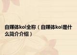 自媒體kol全稱（自媒體kol是什么簡介介紹）