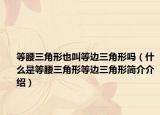 等腰三角形也叫等邊三角形嗎（什么是等腰三角形等邊三角形簡介介紹）