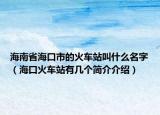 海南省?？谑械幕疖囌窘惺裁疵郑ê？诨疖囌居袔讉€(gè)簡(jiǎn)介介紹）