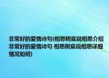 非常好的愛情詩句(相思樹底說相思介紹 非常好的愛情詩句 相思樹底說相思詳細情況如何)