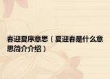 春迎夏序意思（夏迎春是什么意思簡介介紹）