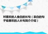 對(duì)喜歡的人告白的長(zhǎng)句（表白的句子給喜歡的人長(zhǎng)句簡(jiǎn)介介紹）