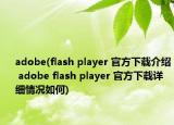 adobe(flash player 官方下載介紹 adobe flash player 官方下載詳細(xì)情況如何)