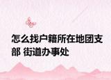 怎么找戶籍所在地團(tuán)支部 街道辦事處