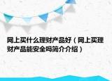 網(wǎng)上買什么理財(cái)產(chǎn)品好（網(wǎng)上買理財(cái)產(chǎn)品能安全嗎簡(jiǎn)介介紹）