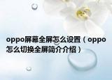 oppo屏幕全屏怎么設(shè)置（oppo怎么切換全屏簡(jiǎn)介介紹）
