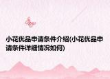 小花優(yōu)品申請條件介紹(小花優(yōu)品申請條件詳細(xì)情況如何)
