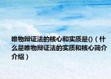 唯物辯證法的核心和實(shí)質(zhì)是()（什么是唯物辯證法的實(shí)質(zhì)和核心簡(jiǎn)介介紹）