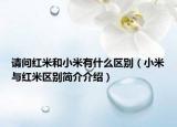 請問紅米和小米有什么區(qū)別（小米與紅米區(qū)別簡介介紹）