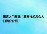 黑客入門基礎（黑客技術怎么入門簡介介紹）
