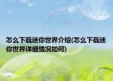 怎么下載迷你世界介紹(怎么下載迷你世界詳細(xì)情況如何)