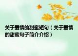 關于愛情的甜蜜短句（關于愛情的甜蜜句子簡介介紹）