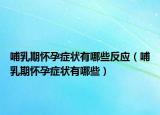 哺乳期懷孕癥狀有哪些反應(yīng)（哺乳期懷孕癥狀有哪些）