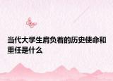 當(dāng)代大學(xué)生肩負(fù)著的歷史使命和重任是什么