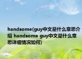 handsome(guy中文是什么意思介紹 handsome guy中文是什么意思詳細(xì)情況如何)