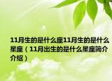 11月生的是什么座11月生的是什么星座（11月出生的是什么星座簡(jiǎn)介介紹）
