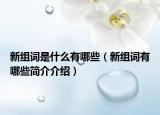 新組詞是什么有哪些（新組詞有哪些簡(jiǎn)介介紹）
