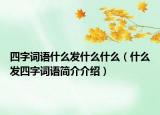 四字詞語什么發(fā)什么什么（什么發(fā)四字詞語簡介介紹）