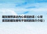 朋友圈想表達(dá)內(nèi)心委屈的話（心里委屈的朋友圈句子簡(jiǎn)短的簡(jiǎn)介介紹）