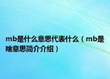mb是什么意思代表什么（mb是啥意思簡(jiǎn)介介紹）