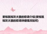 要嫁就嫁灰太狼的歌詞介紹(要嫁就嫁灰太狼的歌詞詳細(xì)情況如何)