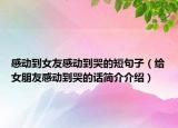 感動(dòng)到女友感動(dòng)到哭的短句子（給女朋友感動(dòng)到哭的話簡(jiǎn)介介紹）