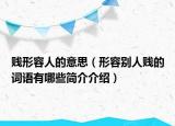 賤形容人的意思（形容別人賤的詞語(yǔ)有哪些簡(jiǎn)介介紹）