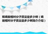 稀硫酸相對分子質量是多少?。蛩嵯鄬Ψ肿淤|量是多少啊簡介介紹）