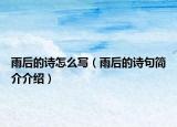 雨后的詩(shī)怎么寫(xiě)（雨后的詩(shī)句簡(jiǎn)介介紹）