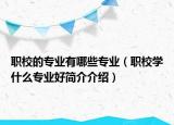 職校的專業(yè)有哪些專業(yè)（職校學(xué)什么專業(yè)好簡介介紹）