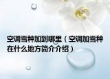 空調(diào)雪種加到哪里（空調(diào)加雪種在什么地方簡(jiǎn)介介紹）