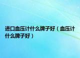 進(jìn)口血壓計什么牌子好（血壓計什么牌子好）