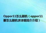 Oppor11怎么刷機(jī)（oppor11要怎么刷機(jī)求詳細(xì)簡(jiǎn)介介紹）