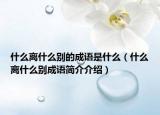 什么離什么別的成語(yǔ)是什么（什么離什么別成語(yǔ)簡(jiǎn)介介紹）
