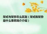 架式與架勢(shì)怎么區(qū)別（架式和架勢(shì)是什么意思簡(jiǎn)介介紹）